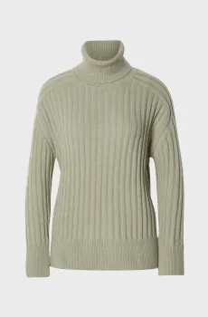Женский оливковый шерстяной гольф RIBBED TURTLENECK Оливковый L Gant 4805397