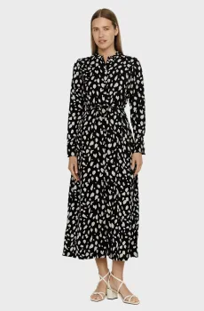 Женское черное платье с узором Черный XS PRPY PWDREZORUA030