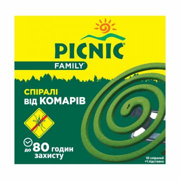 Спирали от комаров Picnic Family, 10 шт Спирали от комаров Picnic Family, 10 шт