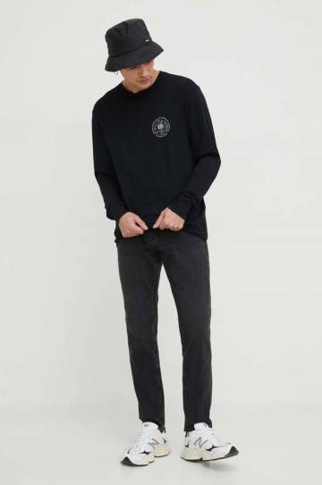 Хлопковый лонгслив Billabong BILLABONG X CORAL GARDENERS цвет чёрный с принтом Хлопковый лонгслив Billabong BILLABONG X CORAL GARDENERS цвет чёрный с принтом
