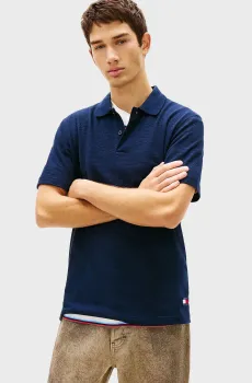 Мужское темно-синее поло REG WAFFLE Синий XL Tommy Jeans DM0DM22703