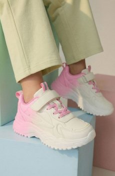 Кросівки з градієнтним ефектом і відбиваючими елементами - білий