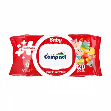 Детские влажные салфетки Ultra Compact с клапаном, 120 шт Детские влажные салфетки Ultra Compact с клапаном, 120 шт