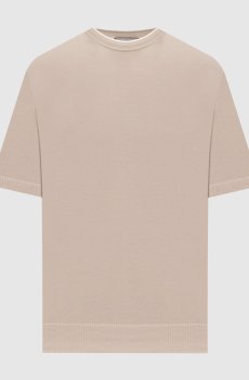 Бежевая футболка из хлопка