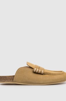 Коричневые мюли замшевые Stitch