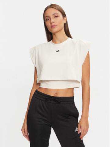 adidas Технічна футболка Power Boxy French Terry 3-Stripes IW3188 Écru Slim Fit adidas Технічна футболка Power Boxy French Terry 3-Stripes IW3188 Écru Slim Fit