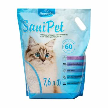 Силикагелевый наполнитель туалетов для кошек Природа Sani Pet, 7.6 л Силикагелевый наполнитель туалетов для кошек Природа Sani Pet, 7.6 л