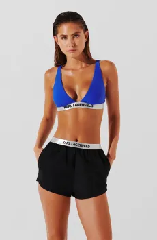Женские черные шорты LOGO HIGH WAIST Черный L Karl Lagerfeld 241W2228