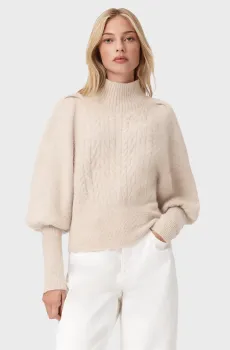 Женский белый шерстяной свитер SAJEL CABLE Белый M AllSaints W090KD