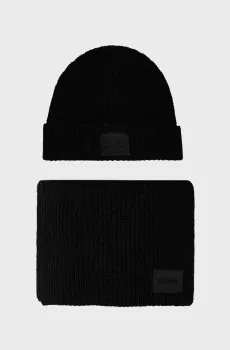 Мужской набор аксессуаров (шапка, шарф) Черный ONESIZE HUGO 50551423;001