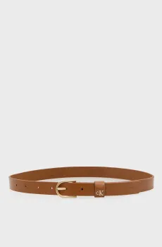 Женский рыжий кожаный ремень ROUNDED Рыжий 85 Calvin Klein LV04F7107G