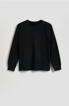 Reserved - Бавовняний лонгслів - чорний - 220JY-99X