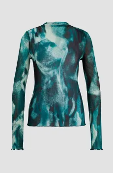 Женский зеленый лонгслив с узором Зеленый L BOSS 50510249;991