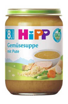 Органический овощной суп HIPP с индейкой, от 8 месяцев, 190 г