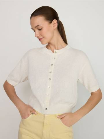 Reserved - Светр з короткими рукавами - нюдовий - 543EB-02X Reserved - Светр з короткими рукавами - нюдовий - 543EB-02X