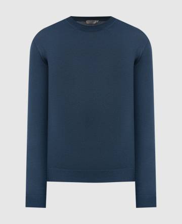 Синий джемпер из шерсти