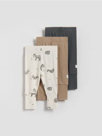 Reserved - Бавовняні легінси, набір з 3 - темно-сірий - 369FP-90X