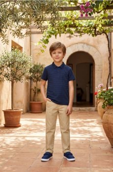 Бавовняна сорочка поло - темно-синій