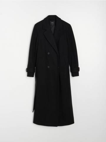 Двобортне пальто - чорний Двобортне пальто - чорний
