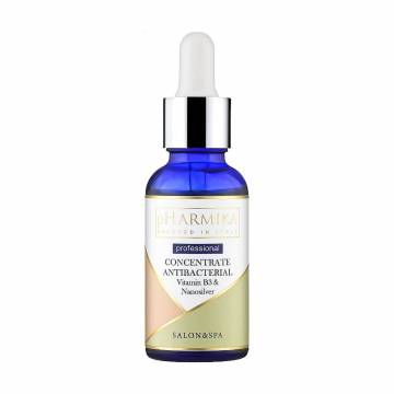 Антибактериальный концентрат для лица pHarmika Concentrate Antibacterial с витамином В3 и наносеребром, 30 мл Антибактериальный концентрат для лица pHarmika Concentrate Antibacterial с витамином В3 и наносеребром, 30 мл