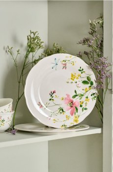 Керамічні тарілки з квітковим візерунком, набір з 2 штук - різнобарвний