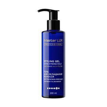 Гель для укладки волос Master LUX Professional Styling Gel экстрасильная фиксация, 200 мл Гель для укладки волос Master LUX Professional Styling Gel экстрасильная фиксация, 200 мл