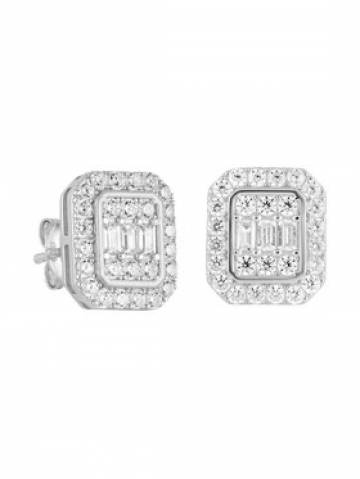 ICED STUFF Сережки Diamond Stud Baguette Біле золото ICED STUFF Сережки Diamond Stud Baguette Біле золото