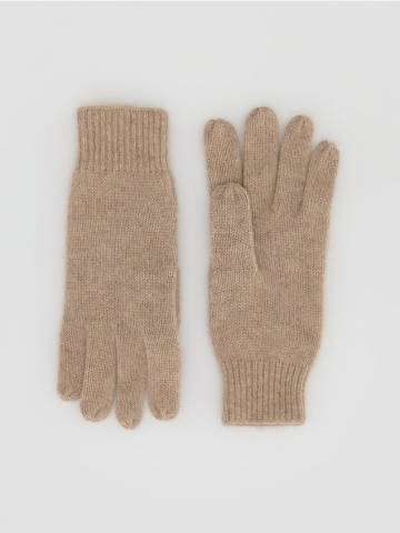 Reserved - Вовняні рукавички з додаванням кашеміру - пшеничний - 554FE-12X