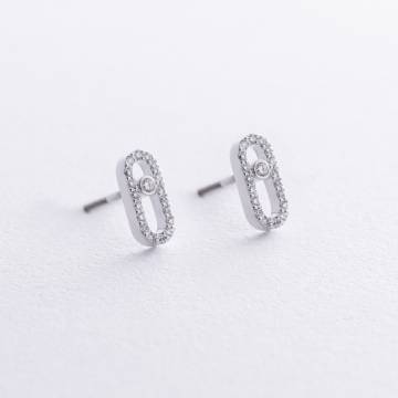 Серьги - пусеты с бриллиантами (белое золото) 335081121 Серьги - пусеты с бриллиантами (белое золото) 335081121