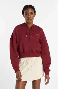 Женское бордовое худи French Terry Full Zip Бордовый XL New Balance WJ51506MHB