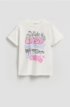 Reserved - Футболка з принтом - кремовий - 402HU-01X