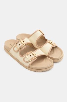 Капці з двома ремінцями - кавовий