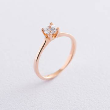 Золотое помолвочное кольцо (цирконий Swarovski) к06229 Золотое помолвочное кольцо (цирконий Swarovski) к06229