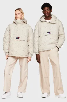 Бежевый анорак с узором TJCU ALLOVER SWIRL CHICAGO (унисекс) Бежевый S Tommy Jeans DM0DM18076