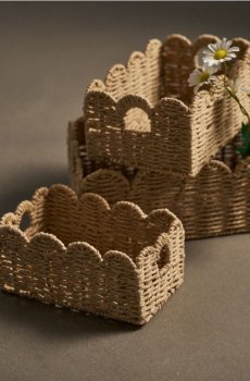 Плетений кошик для зберігання - бежевий