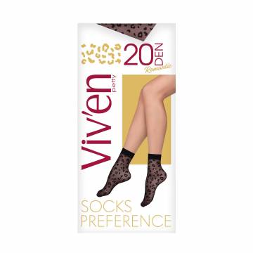 Носки женские Viven petty Preference 20 DEN, лео черный Носки женские Viven petty Preference 20 DEN, лео черный