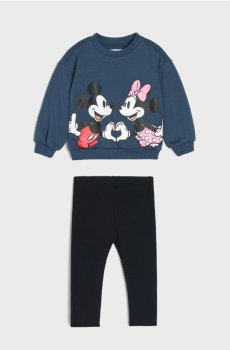 Бавовняний комплект: світшот і легінси Minnie Mouse - темно-синій