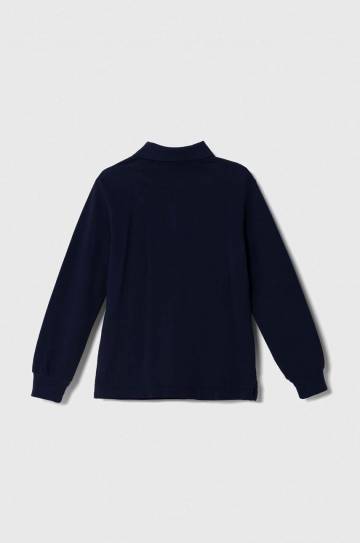 Хлопковый детский лонгслив United Colors of Benetton цвет синий меланж Хлопковый детский лонгслив United Colors of Benetton цвет синий меланж