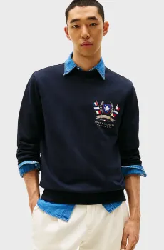 Мужской темно-синий свитшот HILFIGER COLOR CREST Синий XL Tommy Hilfiger MW0MW39253