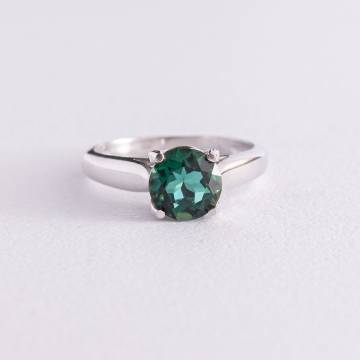 Серебряное кольцо (фианиты, кварц) 1354/1р-QGR Серебряное кольцо (фианиты, кварц) 1354/1р-QGR