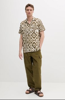 Хлопковая рубашка  Homelane Printed S/S Relaxed Fit Shirt