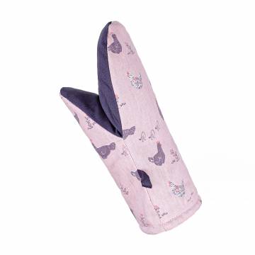 Перчатка кухонная Home Line Прогулка с цыплятами, розовая/баклажан, 16*28 см (полупанама) (183699) Перчатка кухонная Home Line Прогулка с цыплятами, розовая/баклажан, 16*28 см (полупанама) (183699)