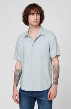 Мужская серая льняная  рубашка Серый S PRPY PMWVSHUA005