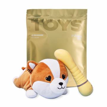 Вагинальный вибратор точки G Friday Bae Shibae Toys желтый, с кейсом-песиком, 1 шт Вагинальный вибратор точки G Friday Bae Shibae Toys желтый, с кейсом-песиком, 1 шт