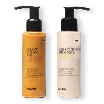 Сяюча олія для засмаги Сhic Bronze + Шиммер крем-гель зволожувальний Shiny Vanilla Сяюча олія для засмаги Сhic Bronze + Шиммер крем-гель зволожувальний Shiny Vanilla