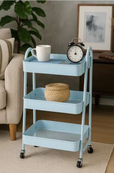Стелаж на коліщатках - блакитний