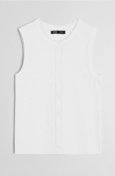 Бавовняна майка на бретелях - білий