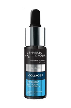 Сыворотка PHARMA GROUP Laboratories Кератин+коллаген, сила, густота, блеск волос, 14 мл