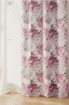 Блискуча штора з візерунком півоній - різнобарвний