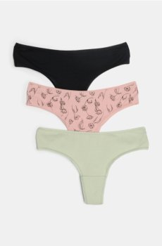 Бавовняні бразильські трусики 3 штуки - різнобарвний